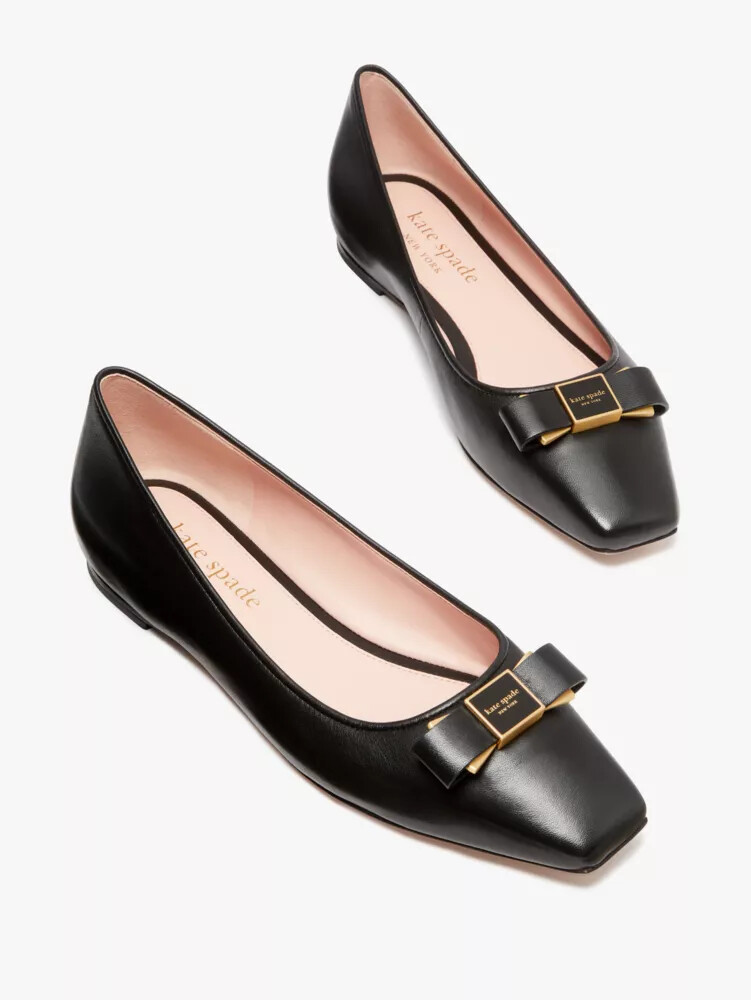 bowdie ballet flats black