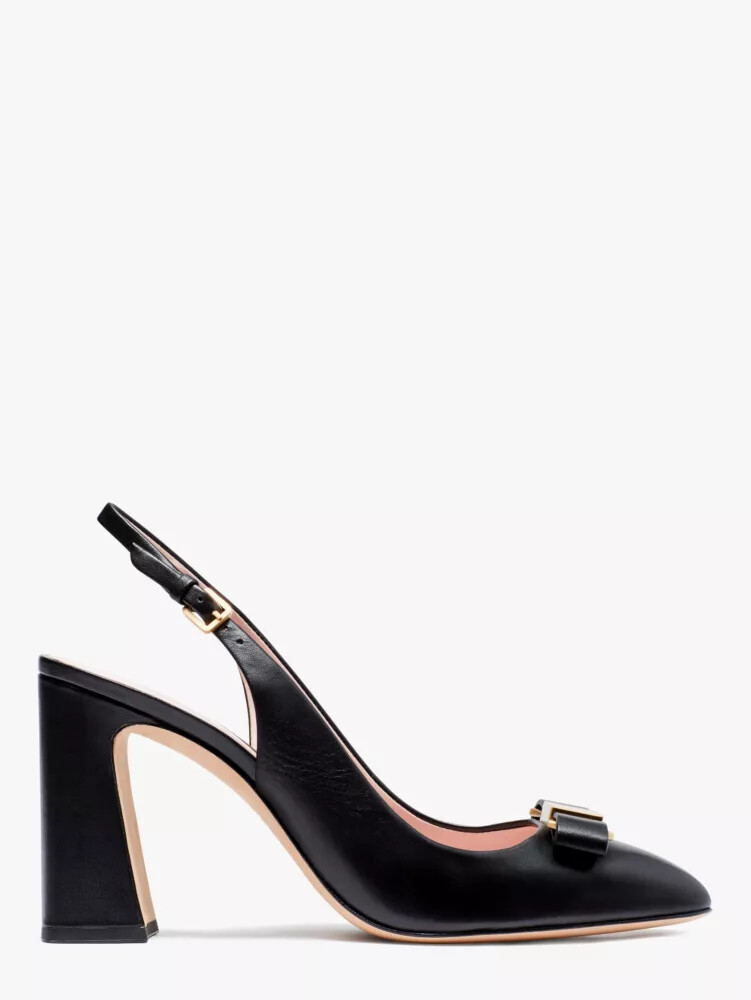 bowdie slingback pumps black