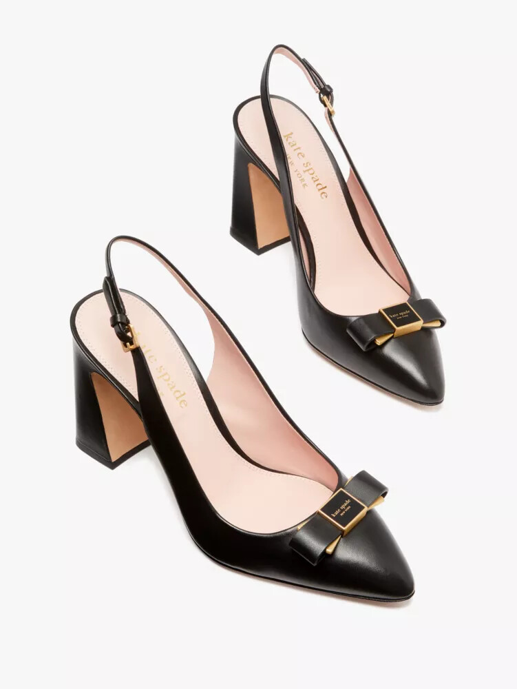bowdie slingback pumps black