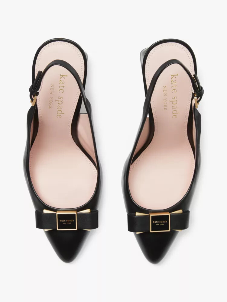bowdie slingback pumps black