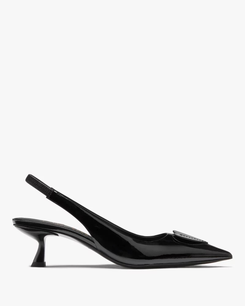 lover slingback kitten heel pumps black