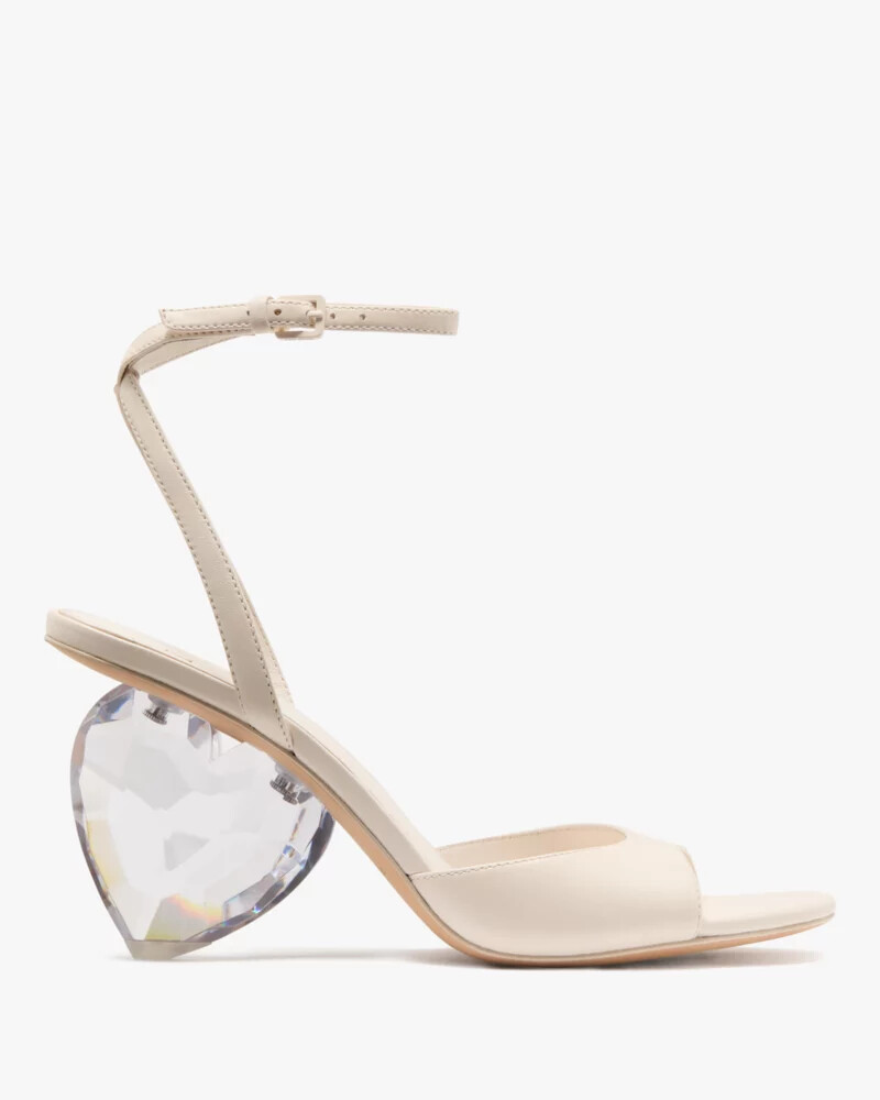 heart heel sandals cream