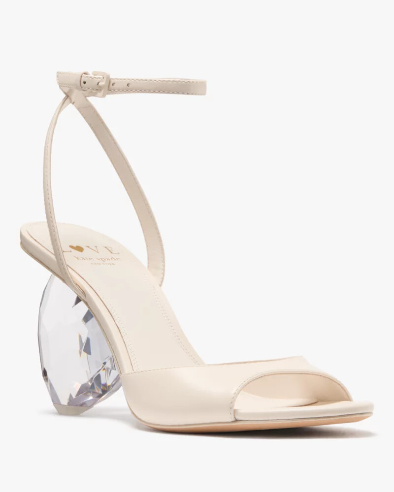 heart heel sandals cream