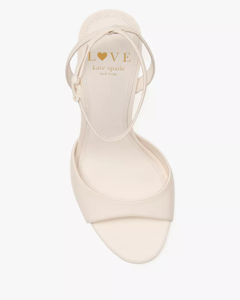 heart heel sandals cream