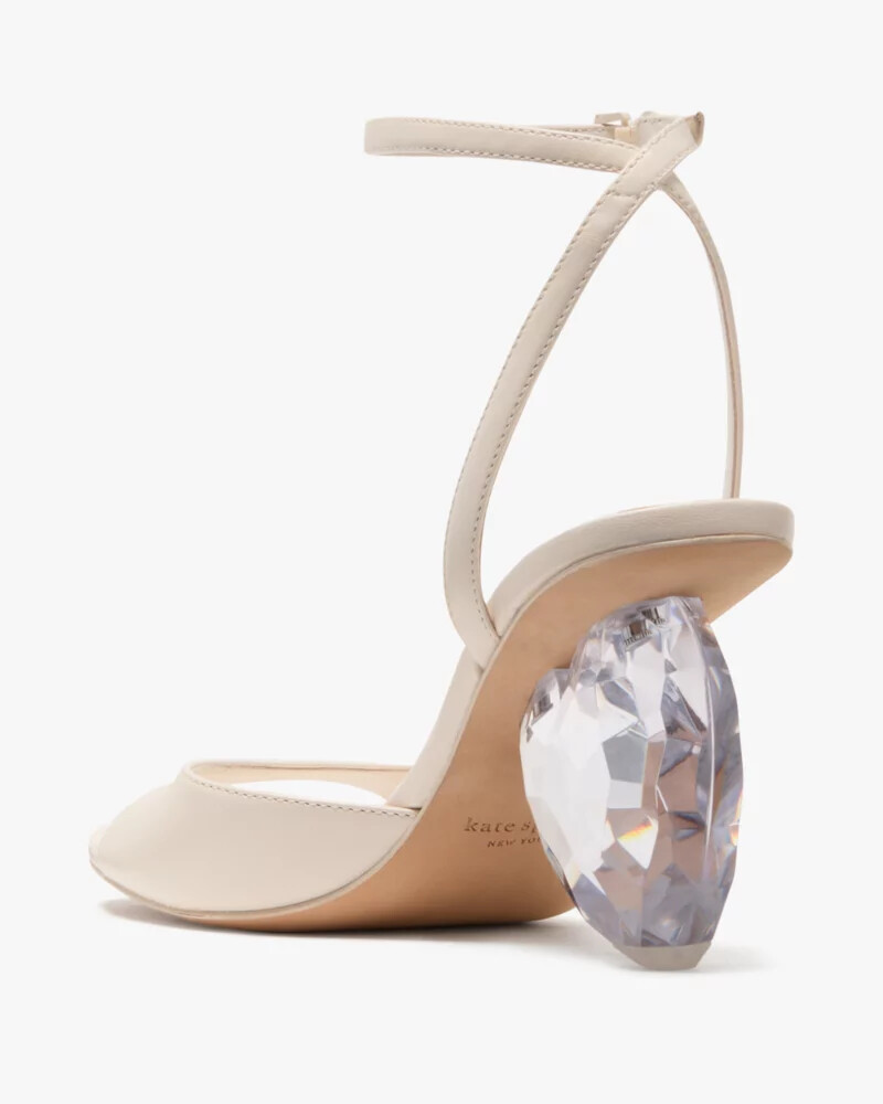 heart heel sandals cream