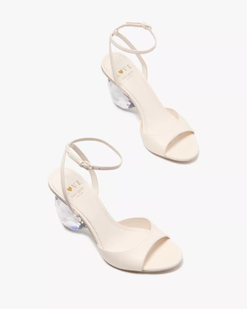 heart heel sandals cream
