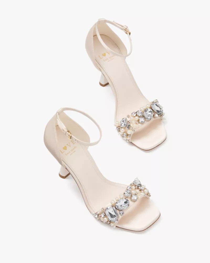 treasure satin sandals cream