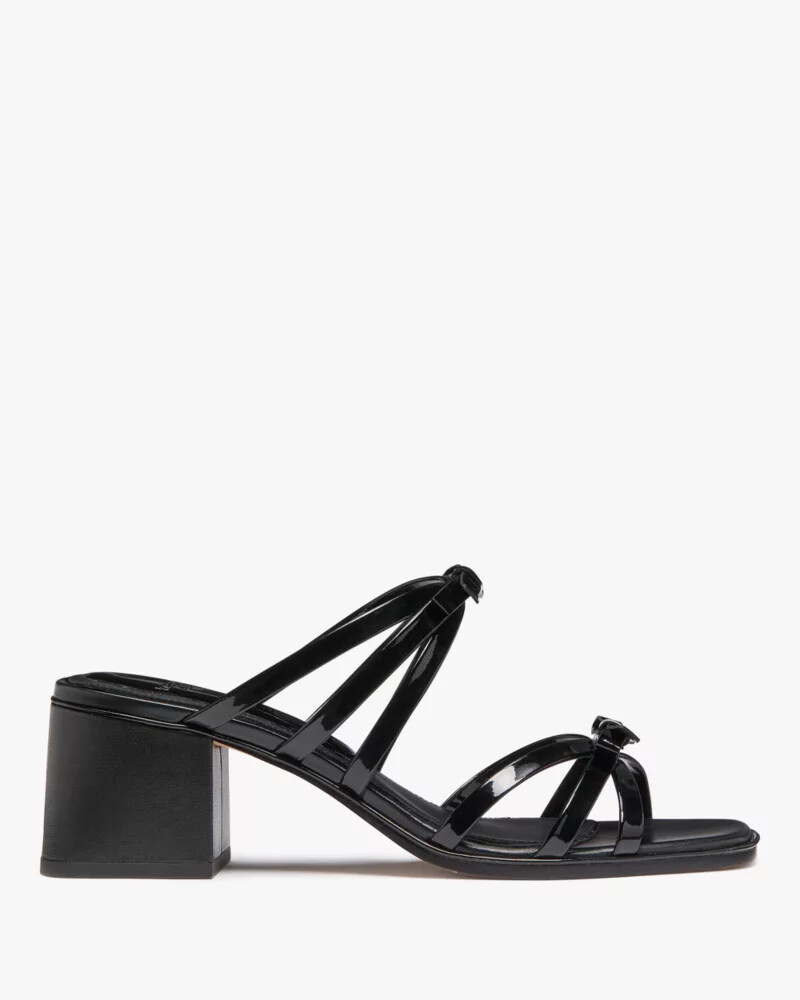 carolina patent block heel sandals black
