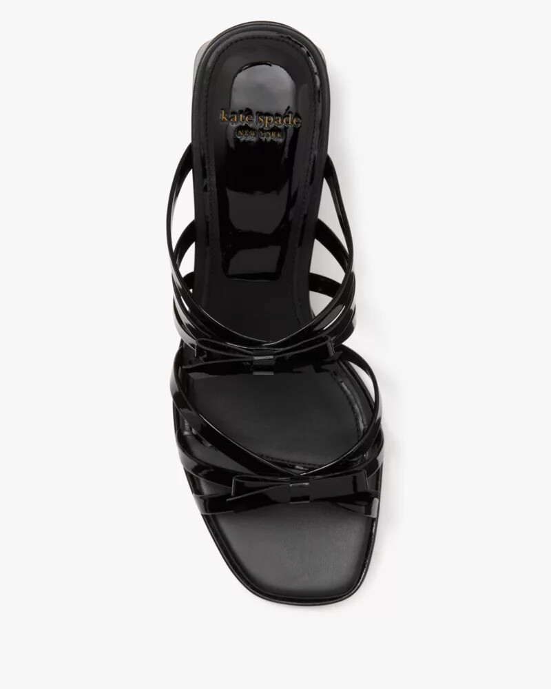carolina patent block heel sandals black