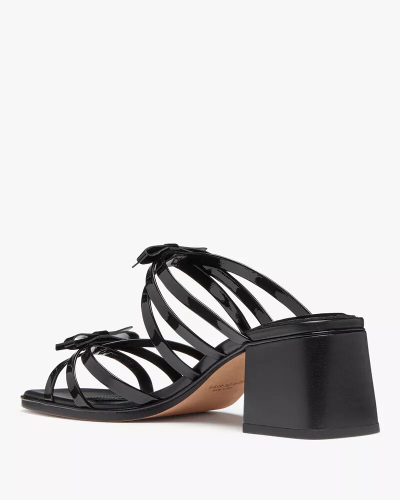 carolina patent block heel sandals black