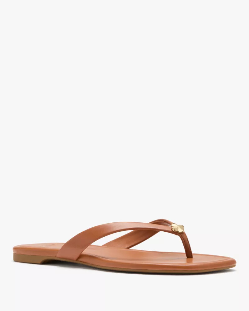 spade flower flip flops saddle