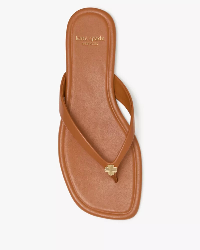 spade flower flip flops saddle