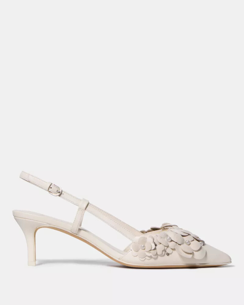 spade flower garden slingback pump cashew milk
