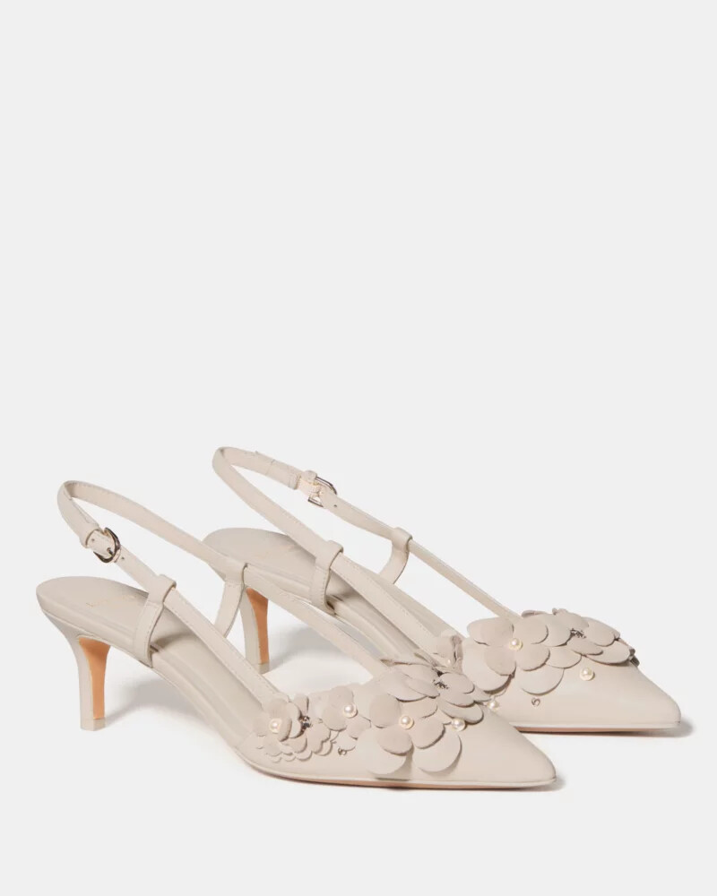 spade flower garden slingback pump cashew milk