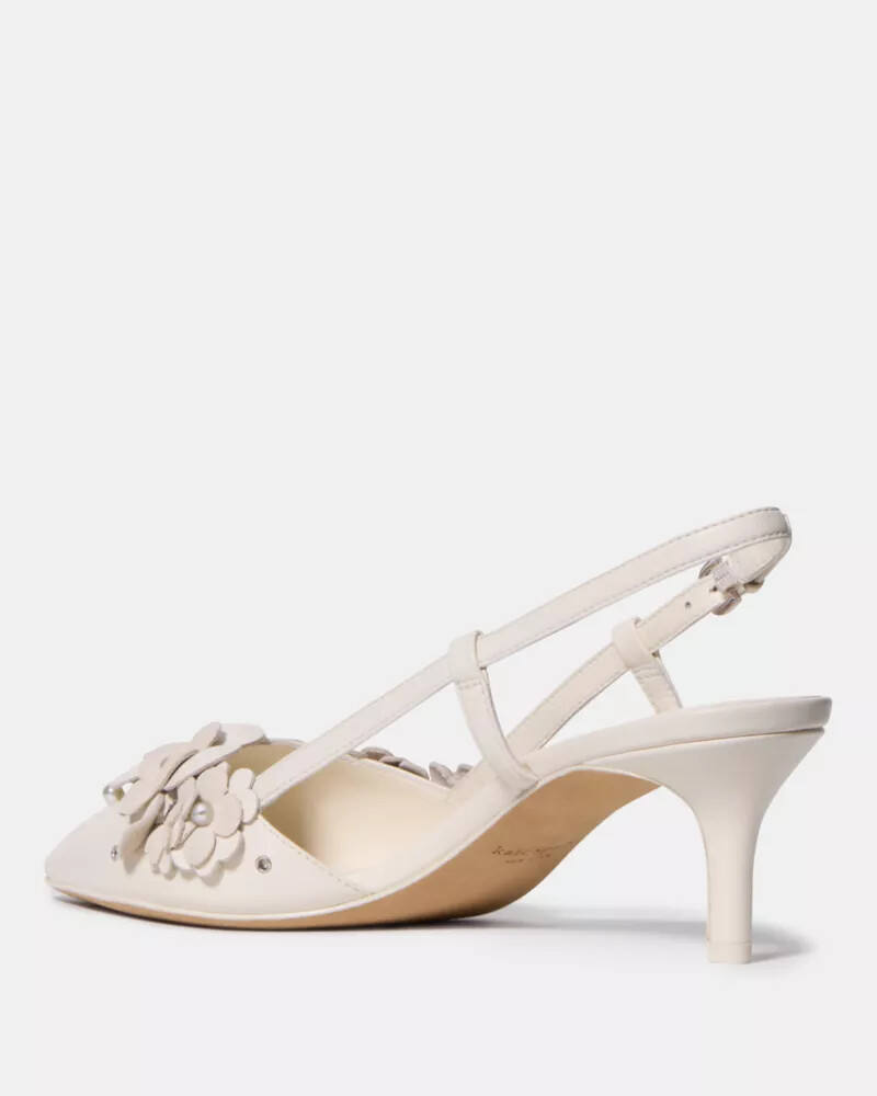 spade flower garden slingback pump cashew milk