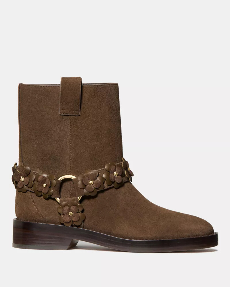 spade flower garden moto boot burnt sage