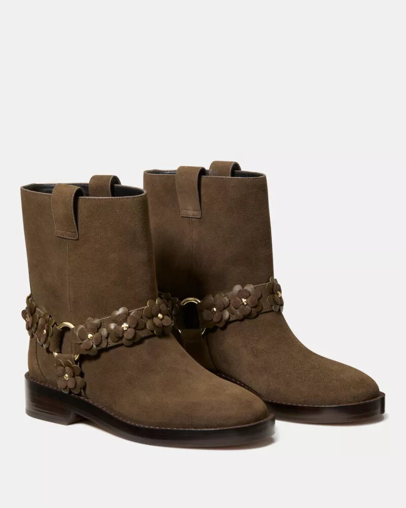 spade flower garden moto boot burnt sage