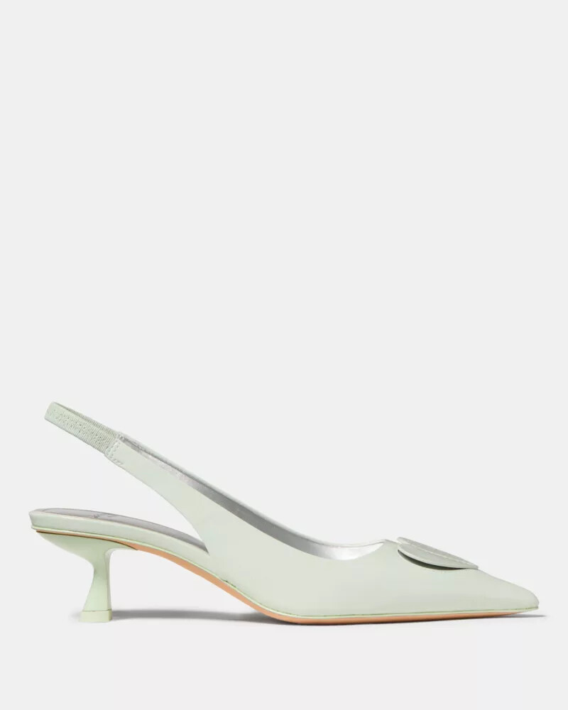 lover slingback kitten heel mint frosting