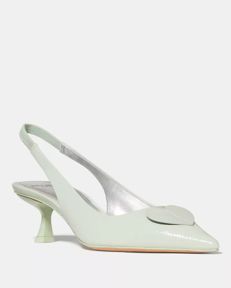 lover slingback kitten heel mint frosting
