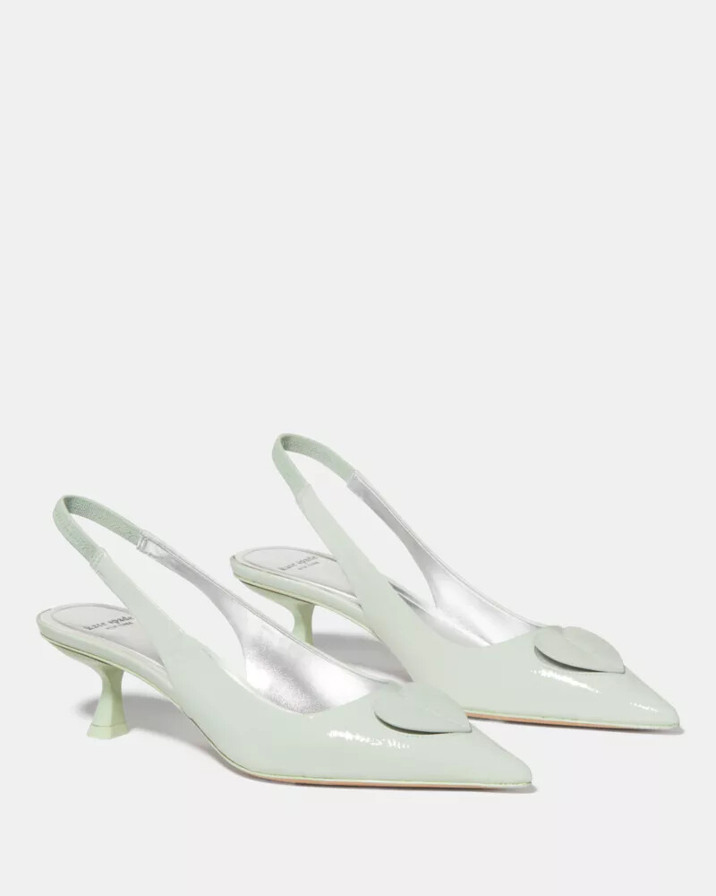 lover slingback kitten heel mint frosting