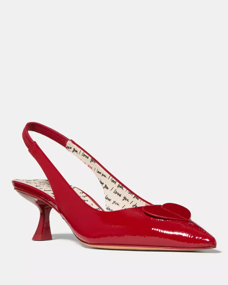 lover slingback kitten heel dark scarlet