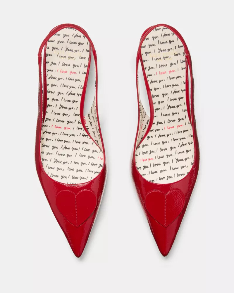 lover slingback kitten heel dark scarlet