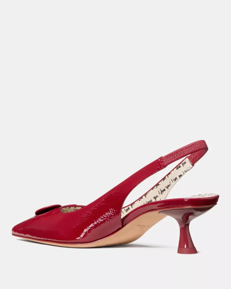 lover slingback kitten heel dark scarlet