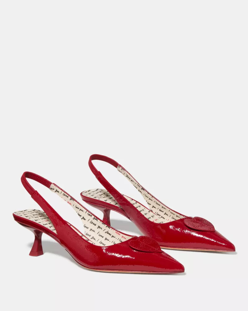 lover slingback kitten heel dark scarlet