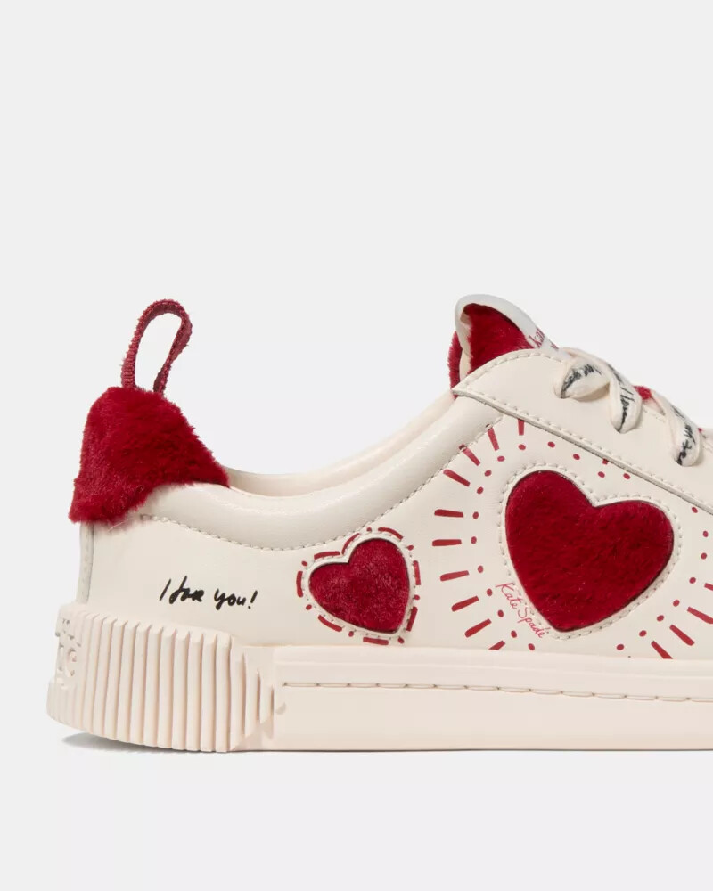 k as in kate hearts court sneaker cream