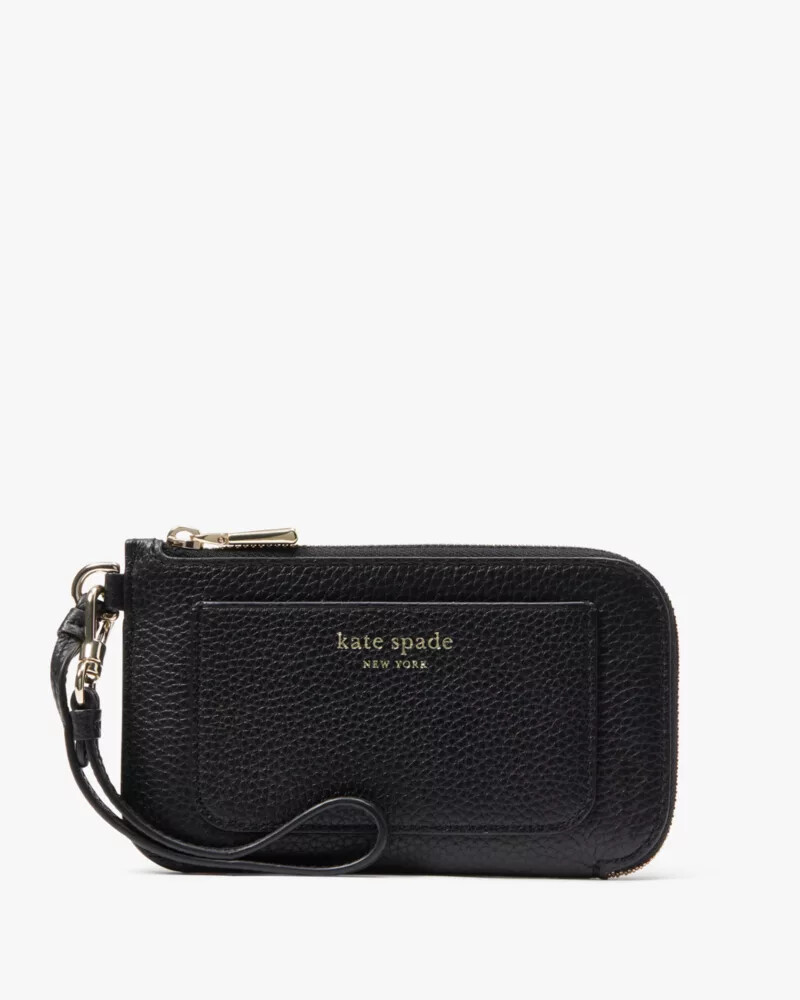 ava coin card case wristlet black