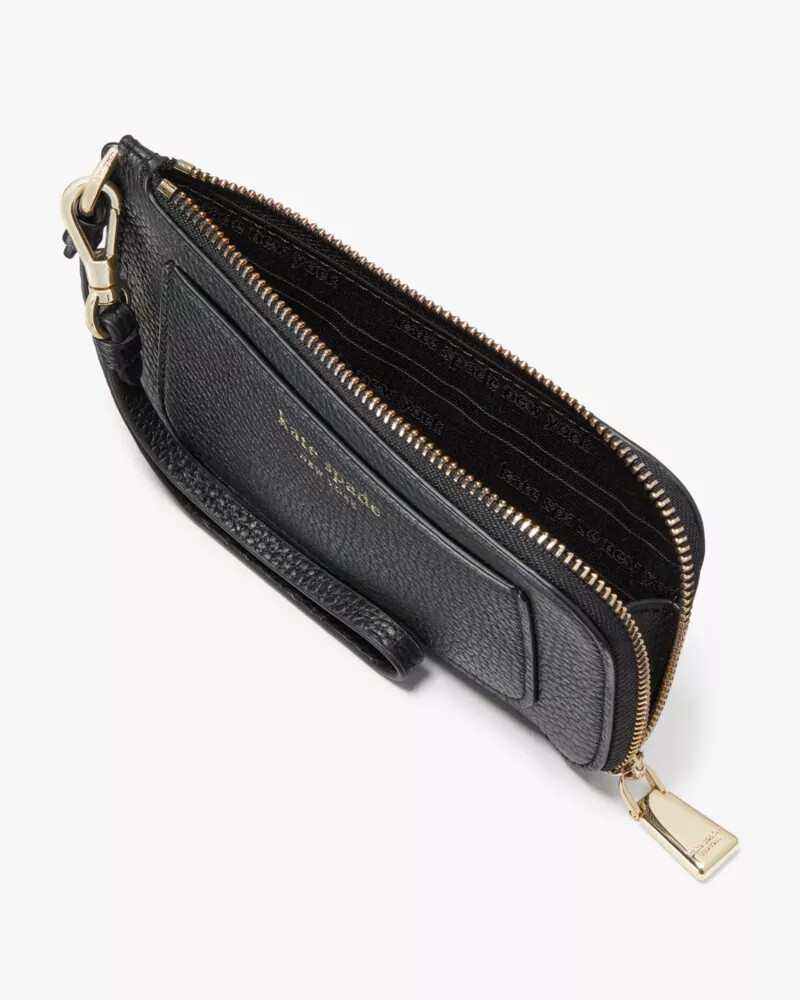 ava coin card case wristlet black
