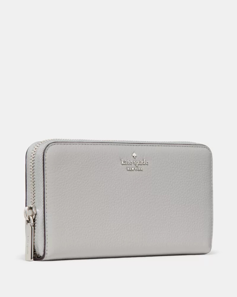 lena large continental wallet platinum grey
