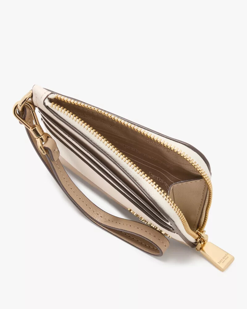 devin colorblocked coin card case wristlet timeless taupe multi