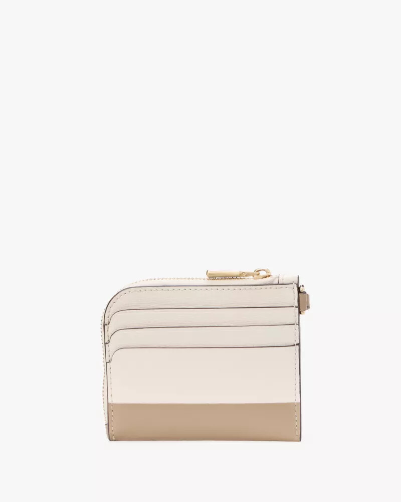 devin colorblocked coin card case wristlet timeless taupe multi