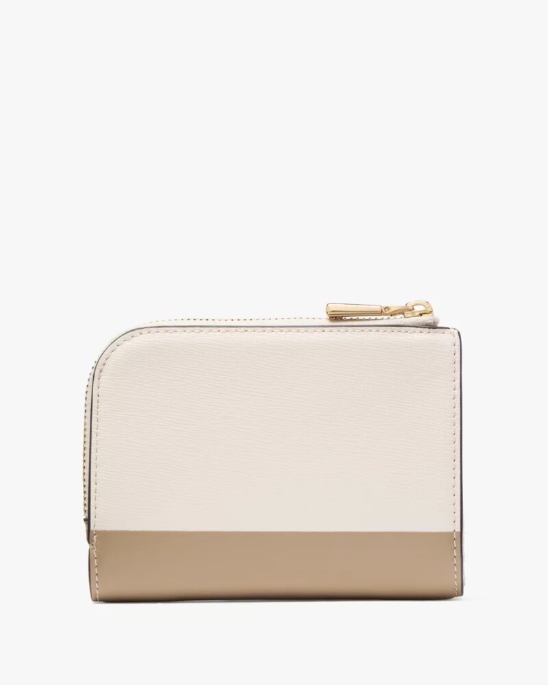 devin colorblocked small compact wallet timeless taupe multi