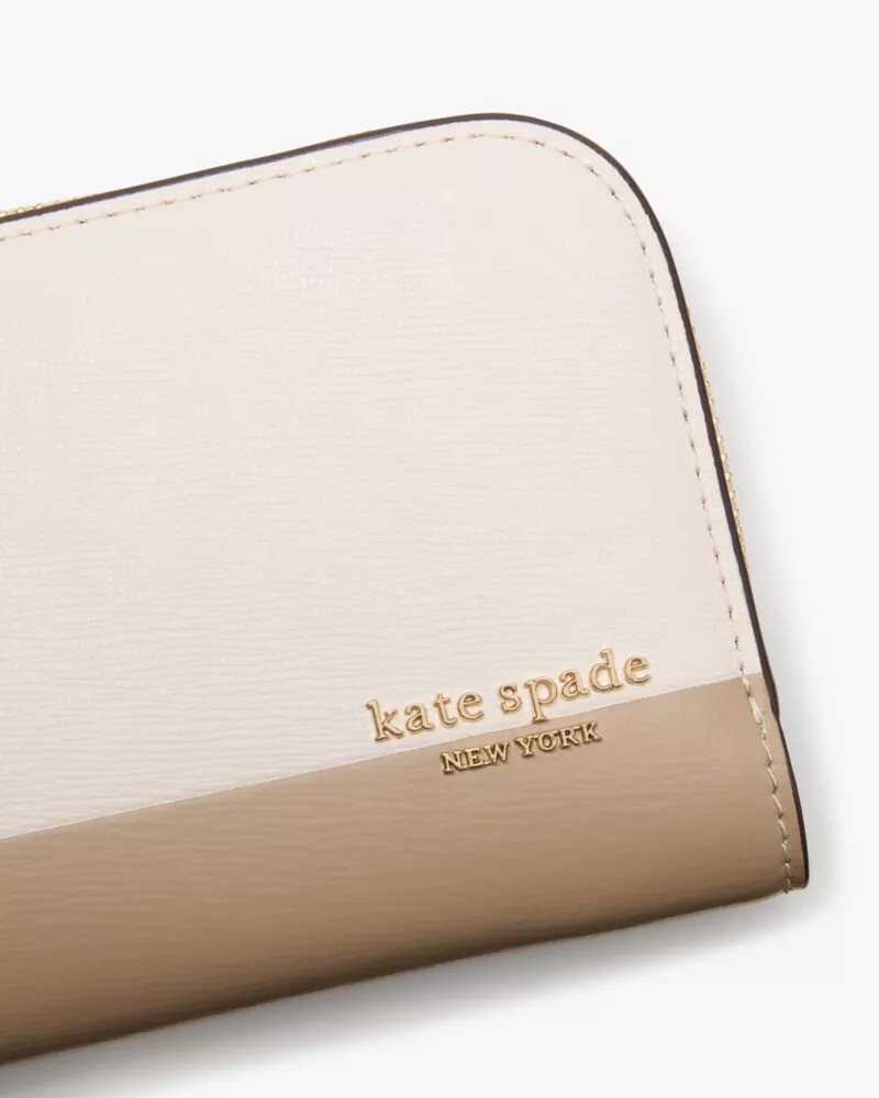 devin colorblocked small compact wallet timeless taupe multi