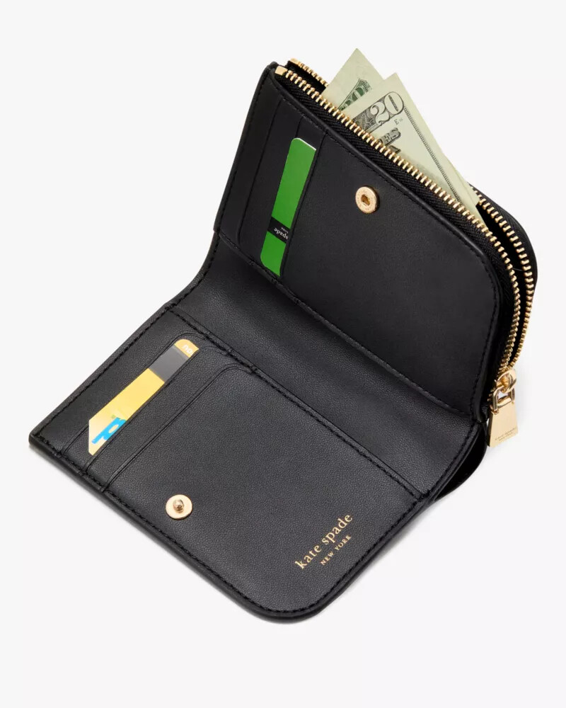 devin colorblocked small compact wallet timeless taupe multi