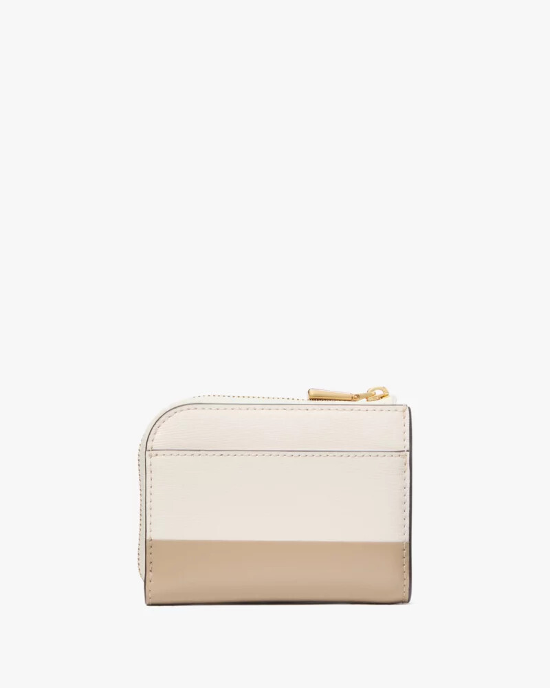 devin colorblocked zip card case timeless taupe multi