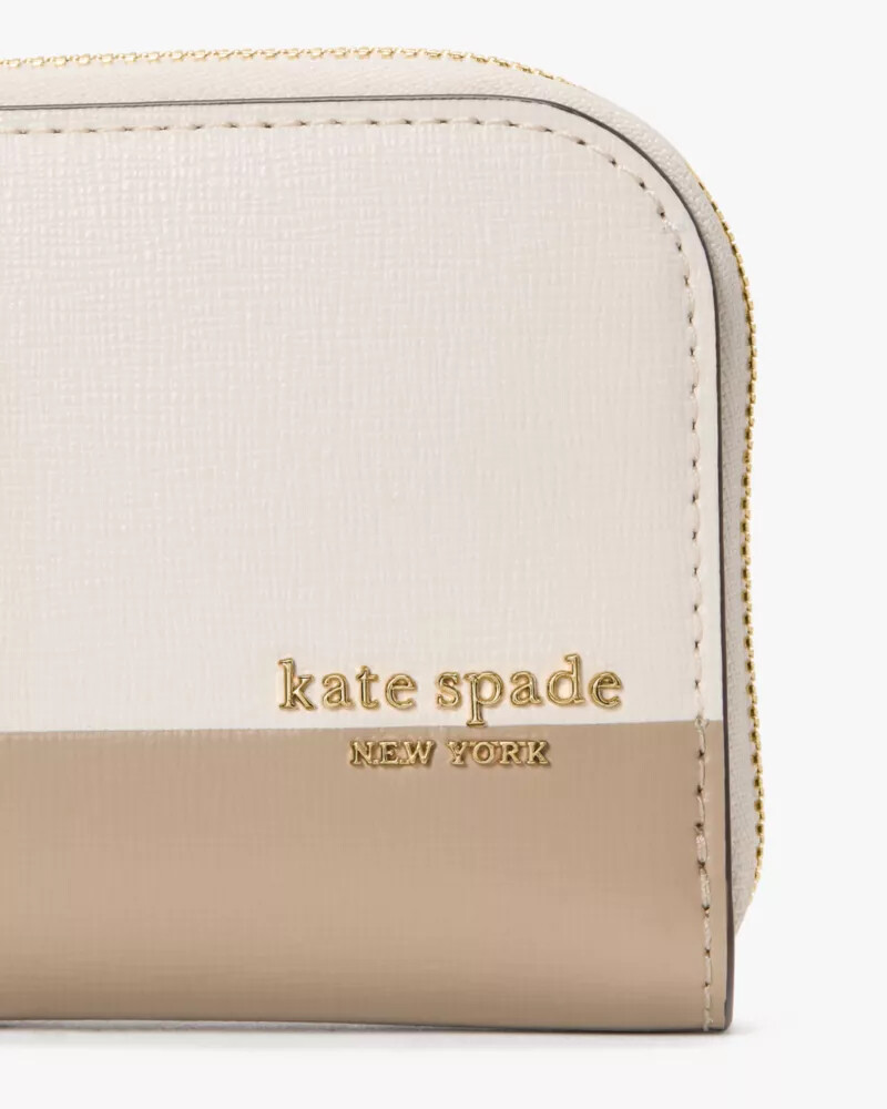 devin colorblocked zip card case timeless taupe multi