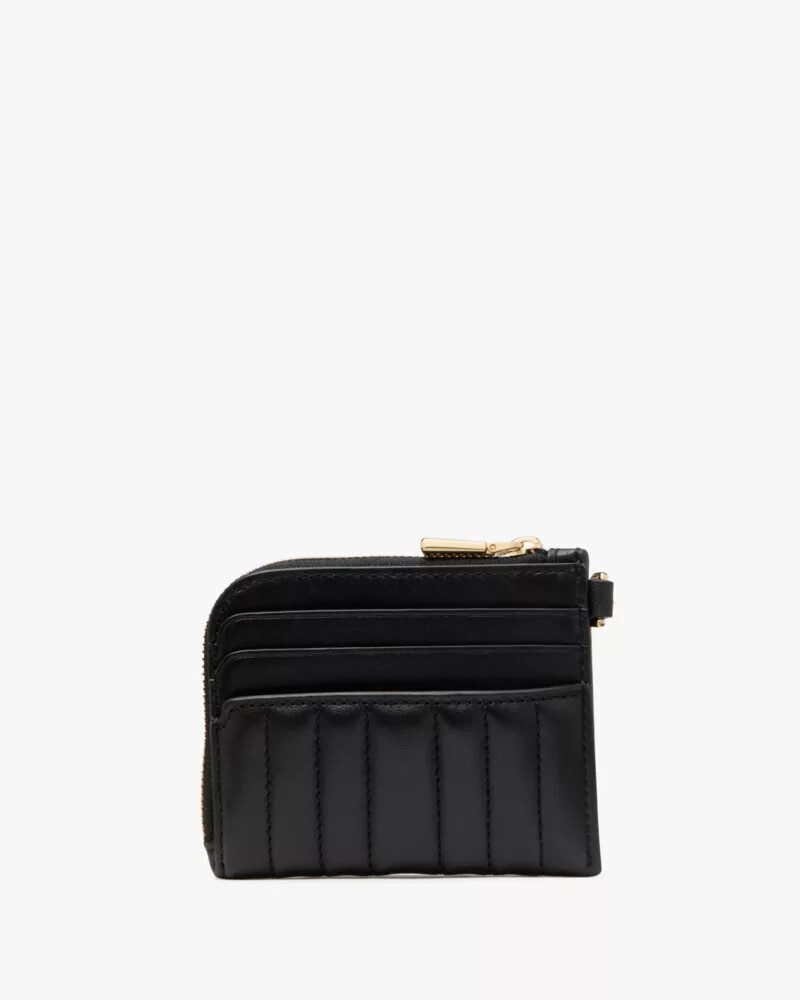 deco quilted card case wristlet black