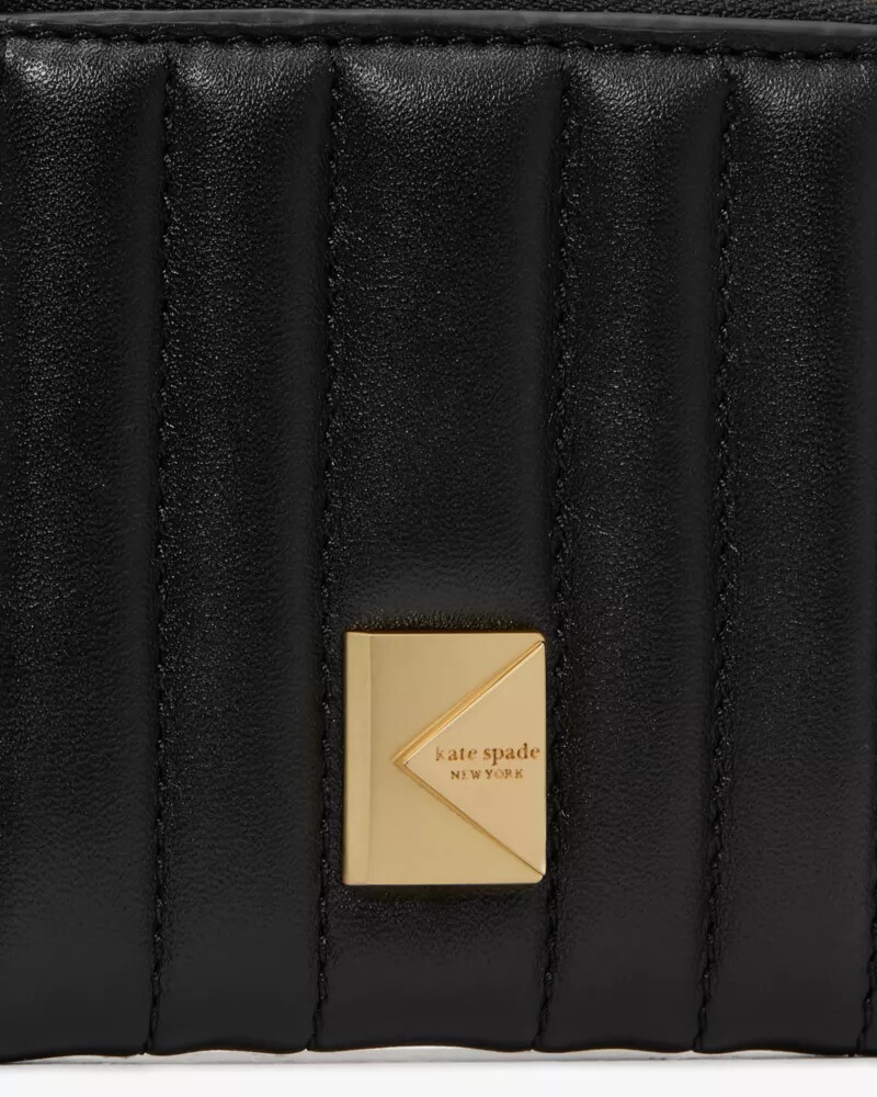 deco quilted card case wristlet black