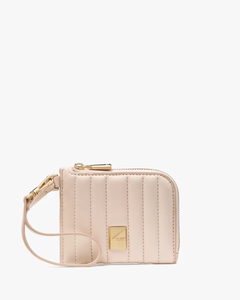 deco quilted card case wristlet milk glass