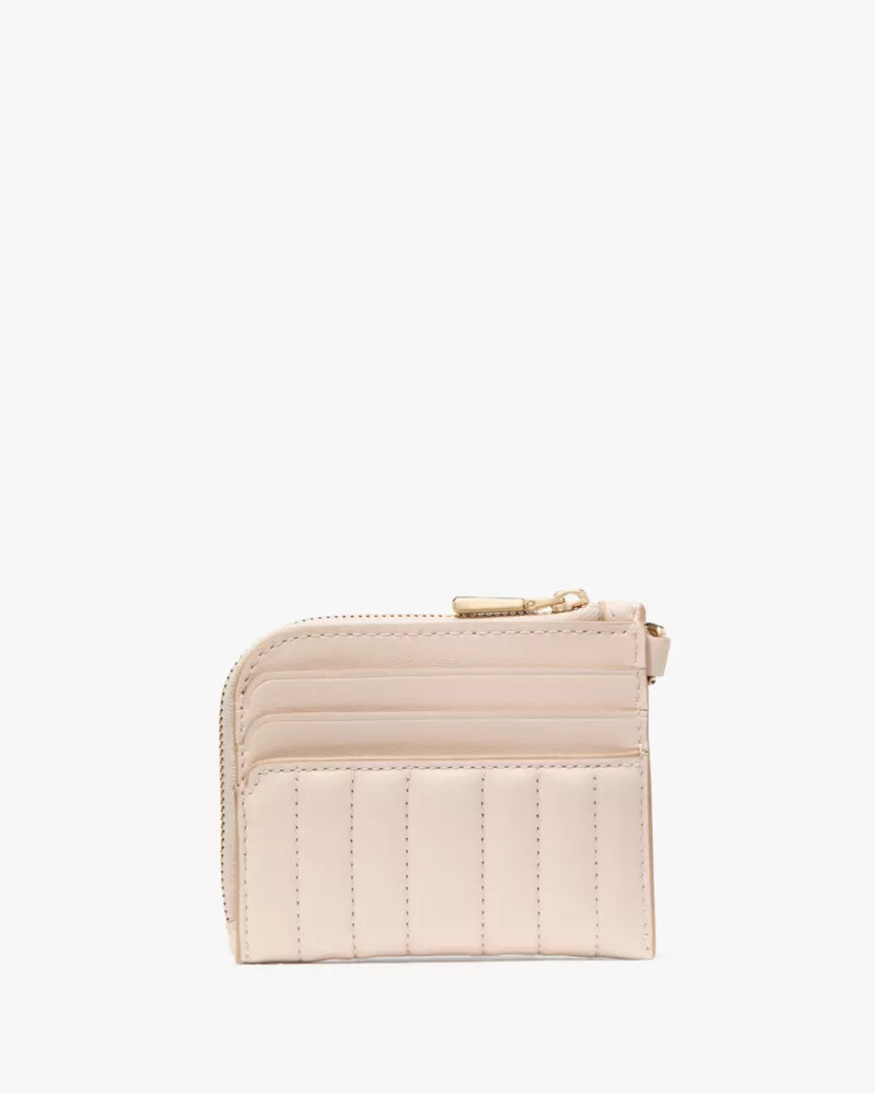 deco quilted card case wristlet milk glass