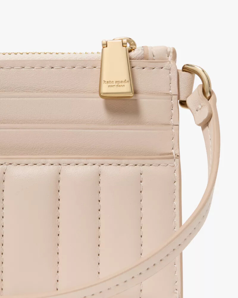 deco quilted card case wristlet milk glass