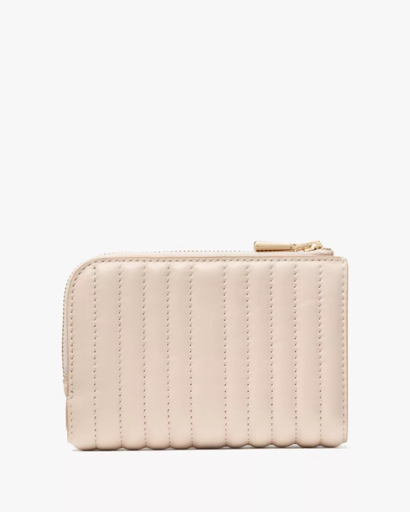 deco quilted compact wallet milk glass