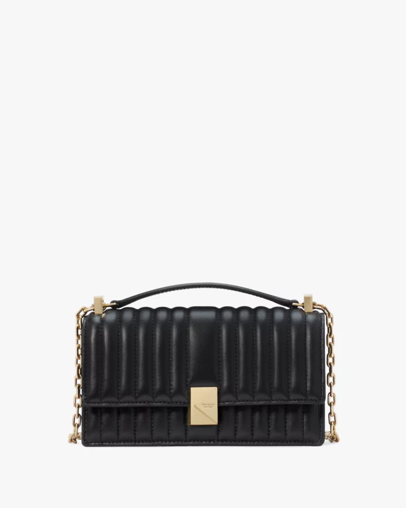 deco quilted mini crossbody bag black