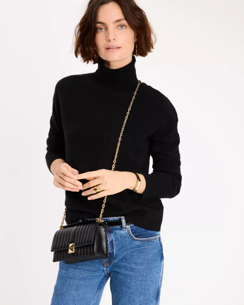 deco quilted mini crossbody bag black