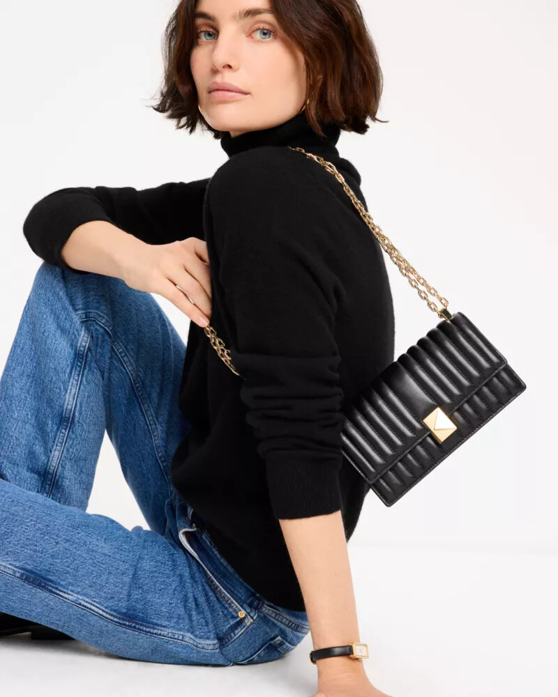 deco quilted mini crossbody bag black