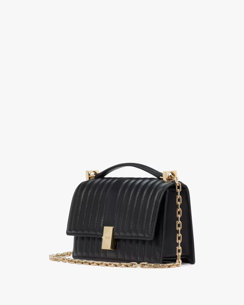 deco quilted mini crossbody bag black
