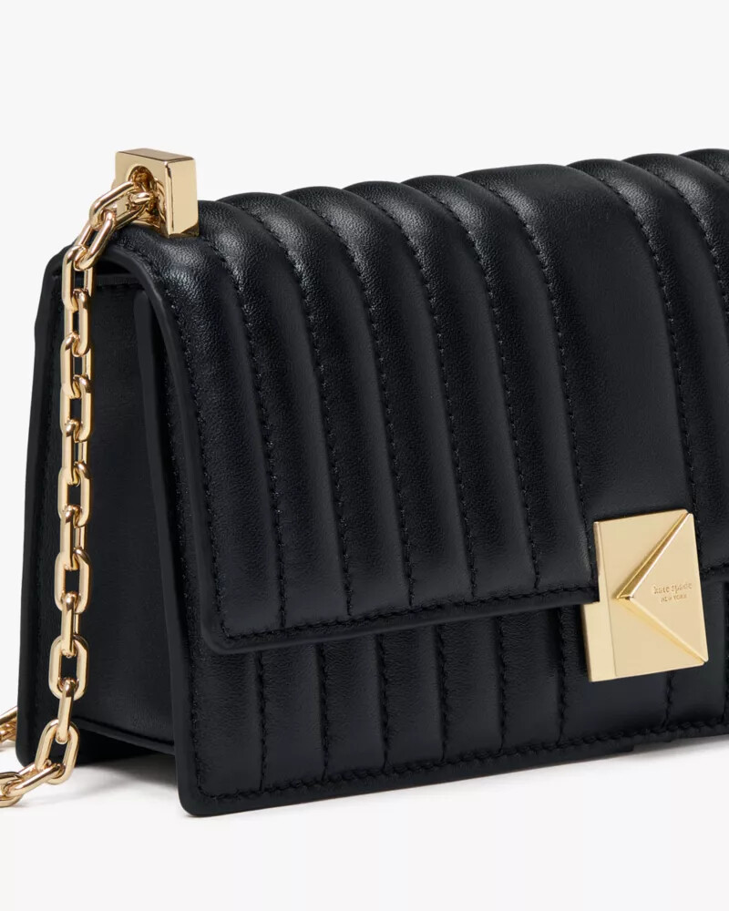 deco quilted mini crossbody bag black